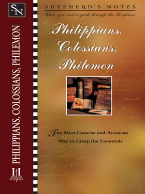 cover image of Philippians, Colossians & Philemon
